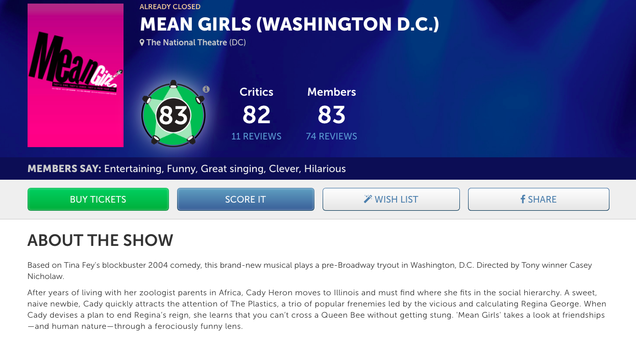 Show-Score to update reviews on site, give data to producers