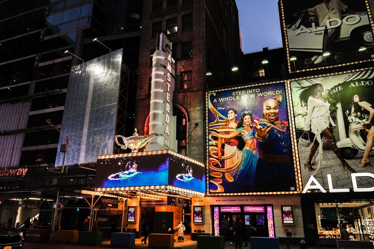 Exclusive: Disney unveils massive Genie lamp atop Broadway’s ‘Aladdin’ marquee