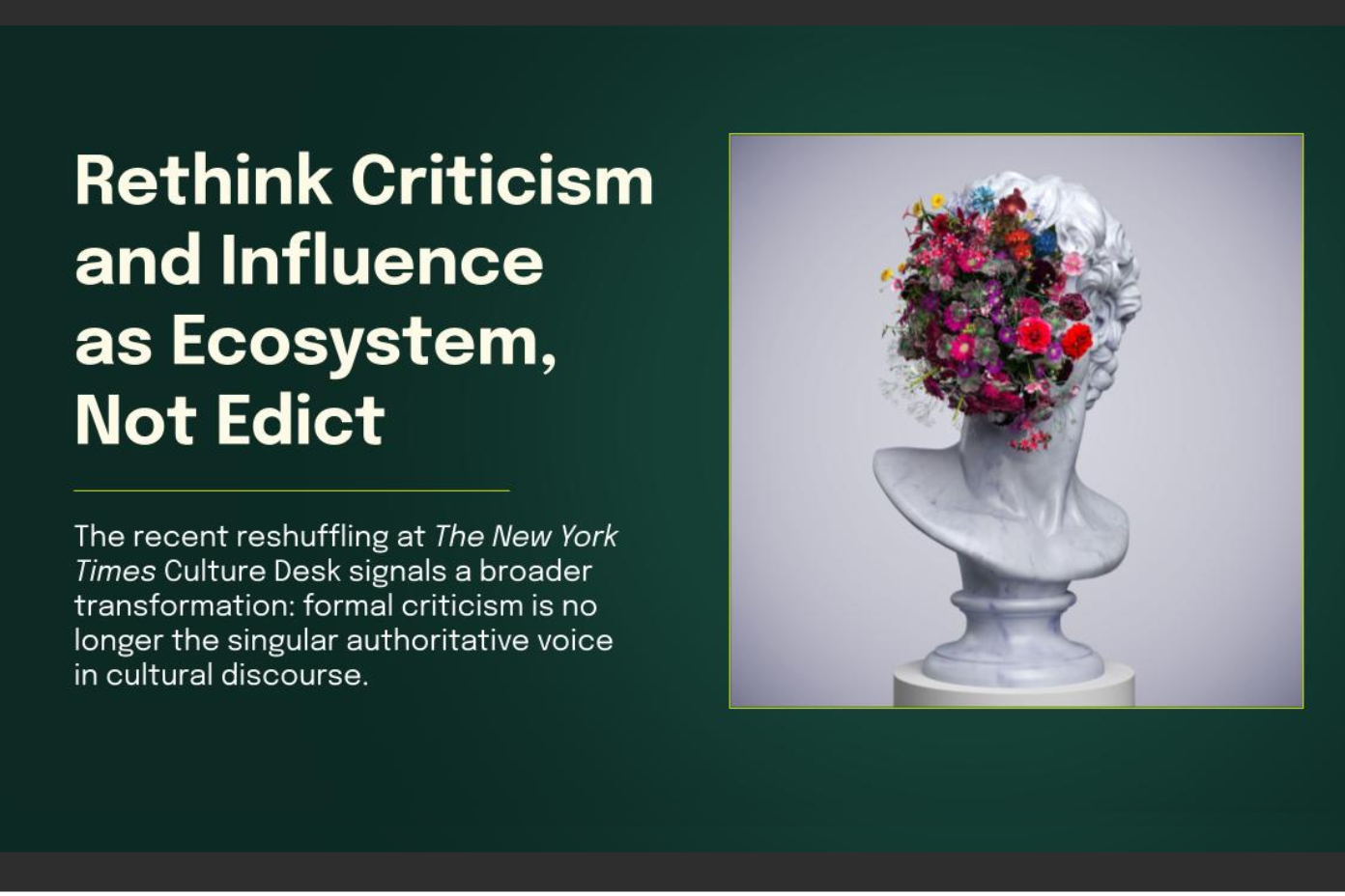 The Decentralization of Influence: Rethinking Criticism and Content on Broadway